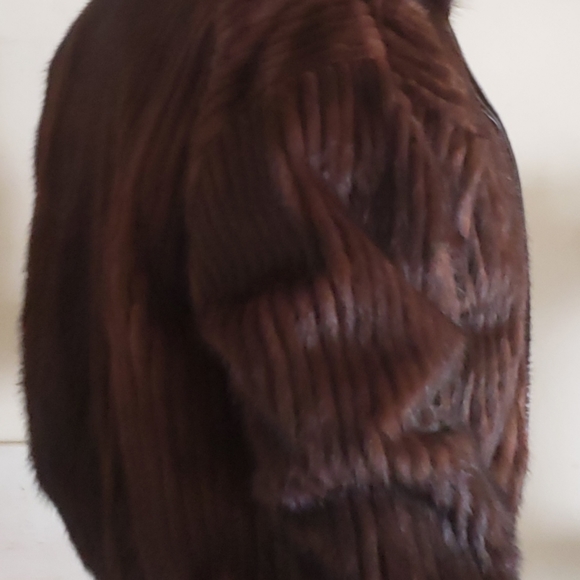 Reversable Ranch Mink Leather Bomber Jacket - Picture 4 of 14